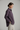 Sophia Oversized Poplin Shirt — Blackberry Smoke — Model Alt Pose