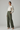 Victoria Pleated Wide Leg Trousers — Moss Cedar — Model Front