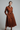 Victoria Belted Shirt Dress in Auburn Maple - model front view
