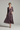 Sophia Pleated Wrap Midi Dress in Plum Granite - model front view