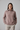 Amelia Half Zip Knit Sweater in Orchid Sand — model wearing