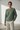 Eucalyptus Green - Model wearing Aurora Ribbed Knit Sweater