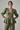 Olive Mist - Model wearing Aurora Linen Peplum Top