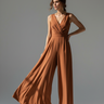 Copper Clay - Model wearing Stella Wide Leg Jumpsuit