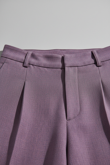 Soft Plum - Waistband, stitching and fabric close-up
