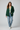 Aurora Cable Knit Cardigan — Evergreen Pine — Model Front