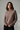 Mulberry Taupe - Model wearing Celeste Mock Neck Sweater