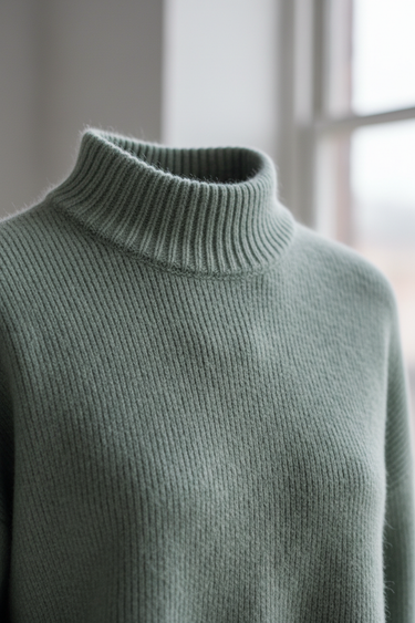 Sage Smoke - Knit, neckline and cuff close-up