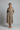 Victoria Belted Shirt Dress in Desert Stone - model front view