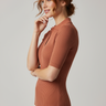 Emilia Knit Polo Top — Terracotta Blush — Model Alt Pose