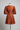 Camille Puff Sleeve Mini Dress in Cinnamon Rust - back view