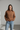 Amelia Half Zip Knit Sweater in Espresso Clay — model wearing