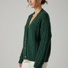 Aurora Cable Knit Cardigan — Evergreen Pine — Model Alt Pose