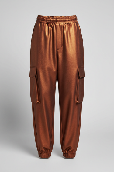Isabella Relaxed Cargo Pants — Copper Ember — Product Only