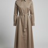 Victoria Belted Shirt Dress in Desert Stone - product only