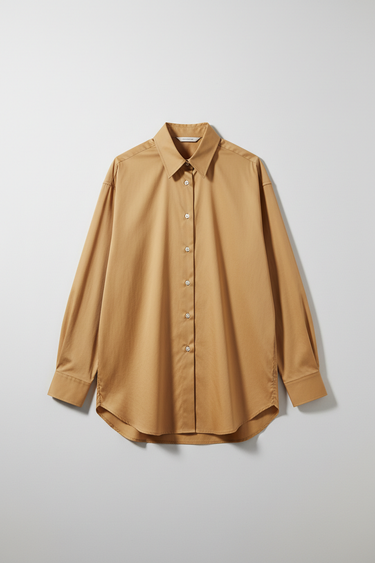 Sophia Oversized Poplin Shirt — Wheat Gold — Product Only
