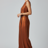 Victoria Pleated Wide Leg Trousers — Cinnamon Bronze — Model Alt Pose