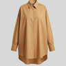 Sophia Oversized Poplin Shirt — Wheat Gold — Product Front